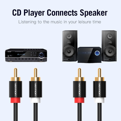 Cable Audio 2rca A 2rca Vention Machos Sonido 3m 10 Piezas