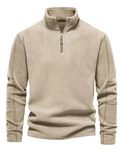 Sudadera De Forro Polar Con Cuello Alto Y Cremallera Para Ho