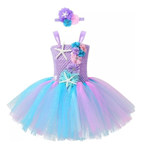 Vestido Tutú De Sirena Para Niñas, Fiesta De Cumpleaños