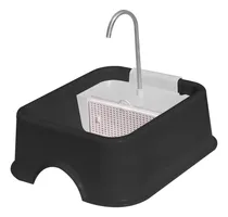 Comprar Bebedouro Gato Bebedouro Para Gatos E Cães Fonte Água Bivolt Cor Preta Quadrada Bivolt