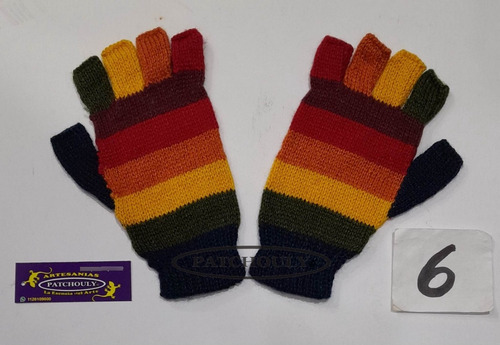 Imagen 4 de 4 de Guantes Lana Alpaca Sin Dedos Mujer Colores Medianos