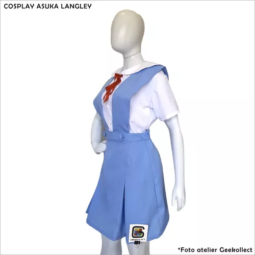 Fantasia Feminina Asuka Langley Anime Adulto Cosplay Traje