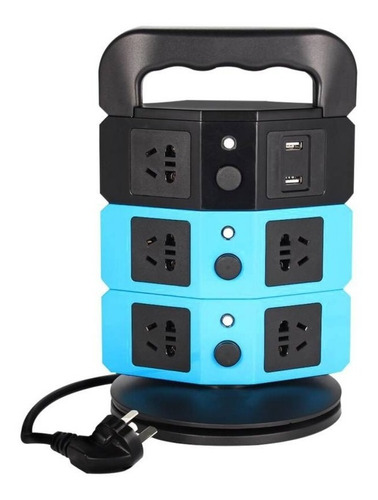 Multitoma Corriente Torre 4 Niveles 16 Tomas 2500w X 3 Usb