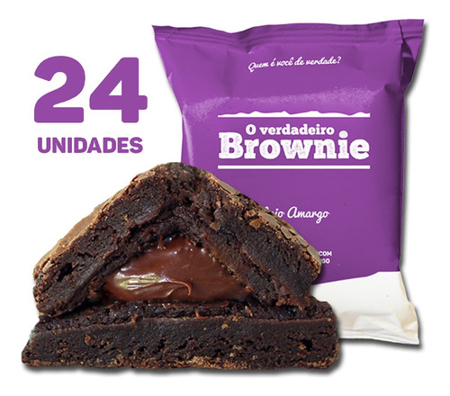24 Brownies Meio Amargo - O Verdadeiro Brownie