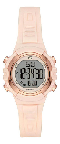 Skechers - Reloj Digital Sr6187 Para Mujer Color De La Correa Rosa Color Del Bisel Rosa Color Del Fondo Gris