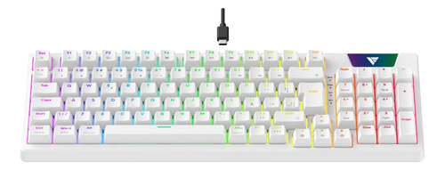 Teclado Force One Atlas Pro, Color del teclado: Blanco, Idioma: inglés (EE. UU.)