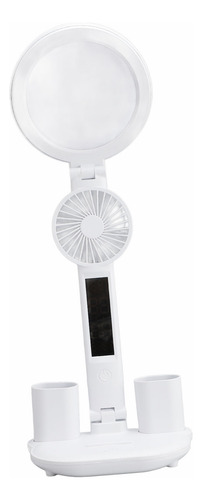 Ventilador Led De Escritorio, Portalápices, Plegable, Con At