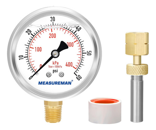 Measureman Medidor De Presion Relleno De Liquido De 0-60psi/