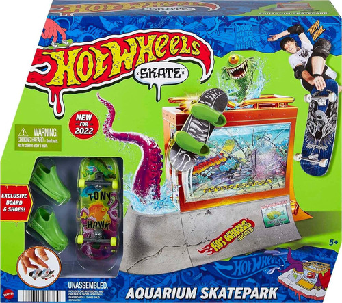 Hot Wheels Pista Skate Dedos Aquarium Tech Deck + Patineta