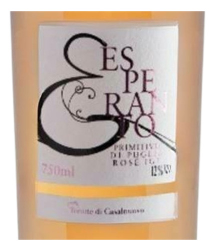 Vinho Esperanto Rose Primitivo Di Puglia 750 Ml