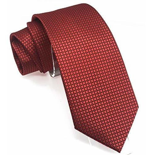 Wehug Men's Classic Solid Plaid Tie Silk Woven Necktie Jacqu