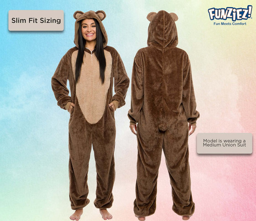 Mameluco Funziez Sherpa Ajustado Disfraz Animales Halloween Color Talle