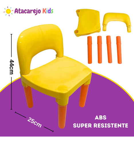 Mesinha Infantil Educativa Didática Alfabeto Com Cadeira