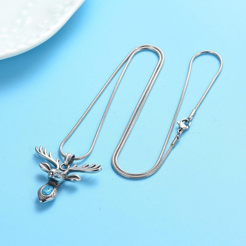 Collar De Urna Con Cabeza De Ciervo Para Cenizas, Joyería De