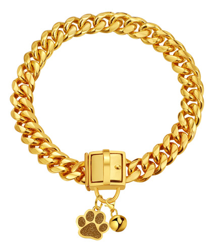 Luxlife Collar De Cadena Para Perro, Collar De Cadena De Oro