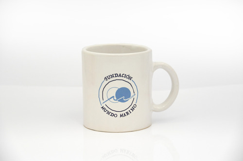 Taza Asa Redonda Diseño Fundación Mundo Marino Color Azul Franciscana