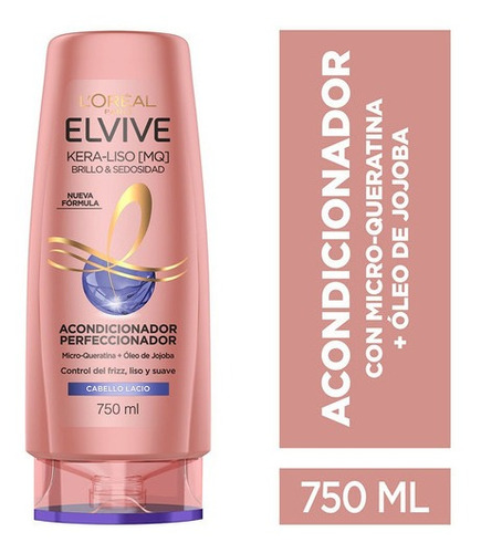 Acondicionador Elvive Kera-liso Brillo Y Sedosidad 750 Ml