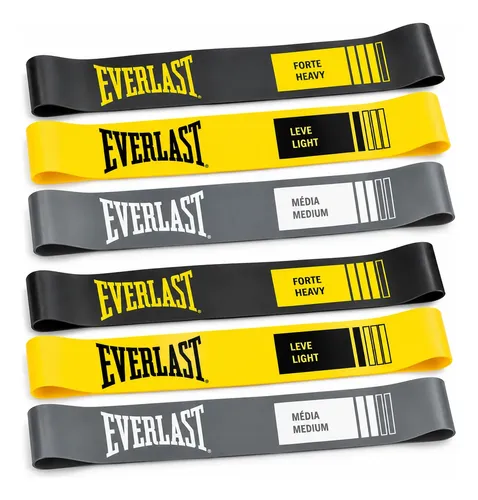 Kit 6 Faixas Elástica Mini Band Everlast Treino Exercícios…