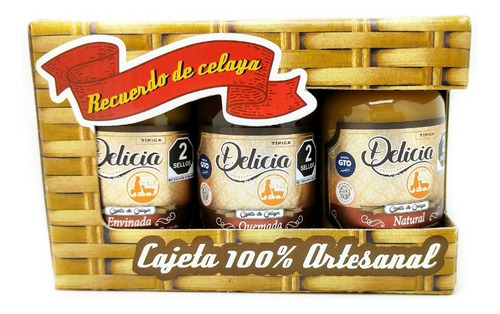 3 Cajetas De Celaya La Delicia Cajita Nuez Piñón Frutos 160g