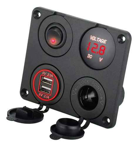 4 1 Panel De Enchufe De Cargador, 12 V 4.2 Dual Usb Enc...