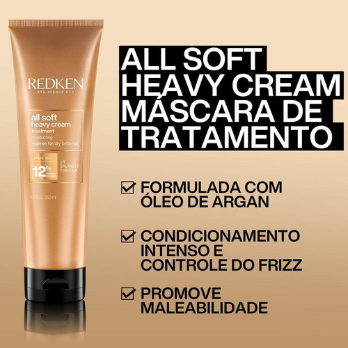 Kit Redken All Soft - Shampoo 300ml E Máscara E Pré Sh