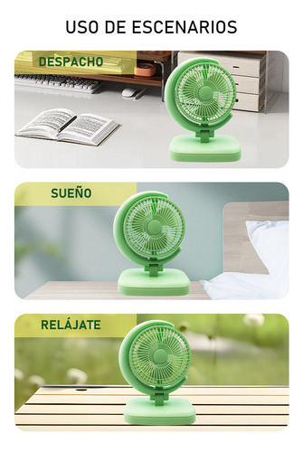 Ventilador Abanico De Escritorio Recargable Lampara Portatil