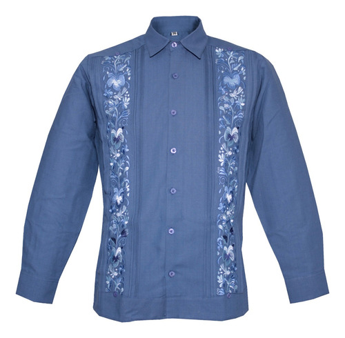 Guayabera Yucateca Bordada Lino Modelo Colibrí Tallas Extras