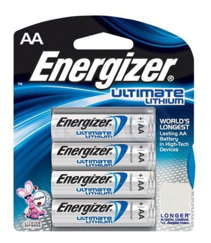 Pilha AA Energizer Ultimate Lithium L91 Cilíndrica - kit de 4 unidades