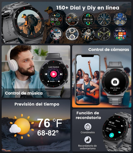 Smartwatch Reloj Inteligente Hombre,1.43''pulsera