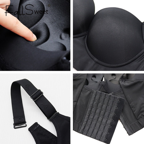 Sujetadores Deep Cup Push Up Para Mujer, Con Piel Incorporad