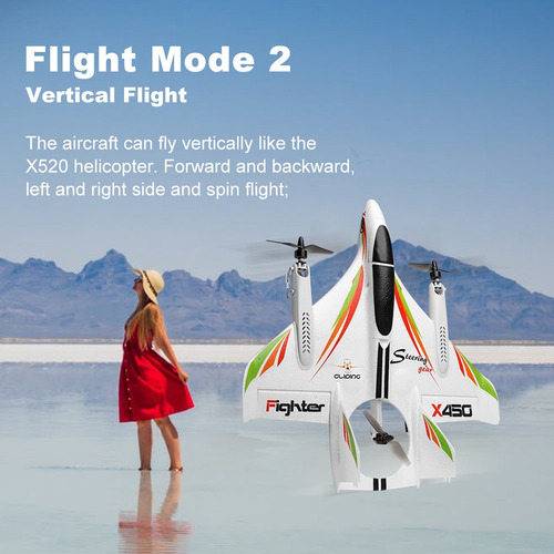 1 Abs, 2,4 G, 6 Canales, Wltoys Xk X450, 3d/6 G, Led Rc Avio