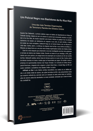 Infiltrado na Klan, de Stallworth, Ron. Editorial Editora Pensamento-Cultrix Ltda., capa mole em português, 2018