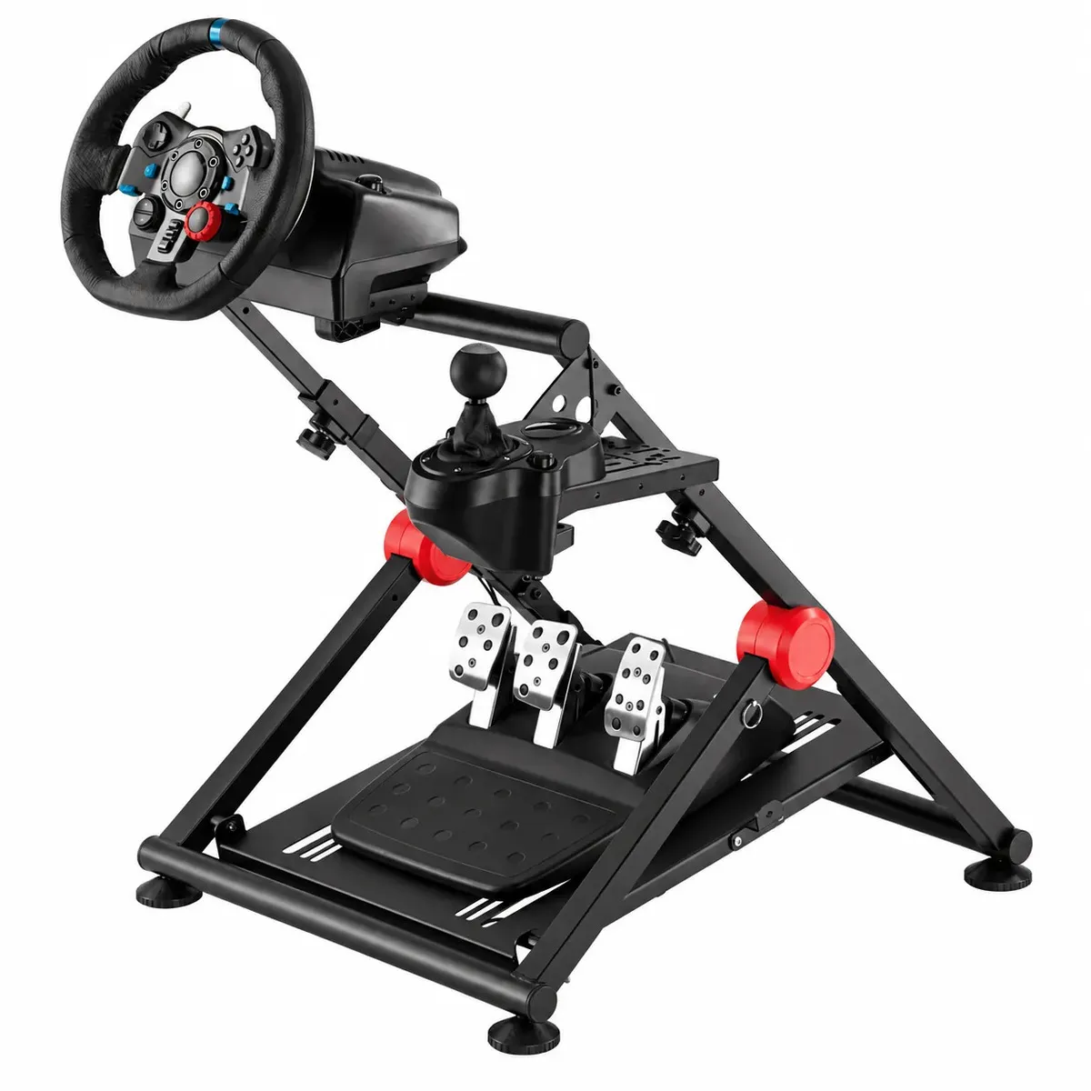 Suporte Cockpit Gamer Simulador Para Volante Pedal Câmbio Racing Corrida Compatível com Logitech G29 G920 G923 G27 G25 Thrustmaster T300RS T248 Fanatec CSL DD Moza R3 R5 R9 Simagic Alpha Mini G PRO