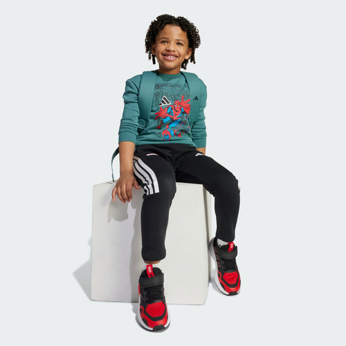 Conjunto Adidas Casual Marvel Spider-man Niños Verde Jm0808