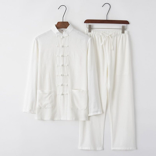 Conjunto De Pantalones Camiseros De Manga Larga De Algodón Y