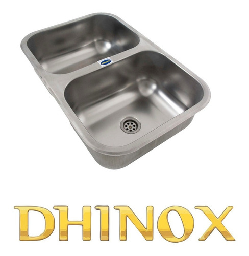 Imagen 5 de 6 de Bacha Cocina Doble Acero Inoxidable Pileta 56x37x13 Oferta