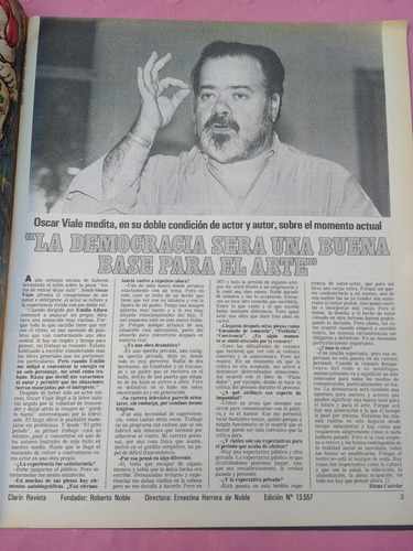 Revista Clarín 13/11/83 O. Viale Artistas Plásticos Destape (Usado)