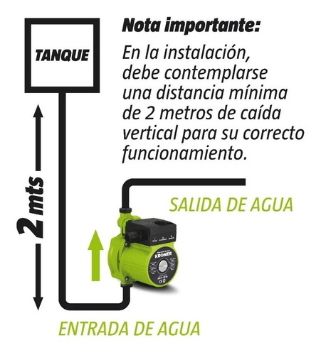 Bomba Agua Presurizadora Kroner 2 Baños Acoples Bce Válvula