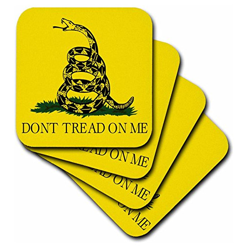 3drose Cst ******* Dont Tread On Me-soft Coasters, Set Of 4