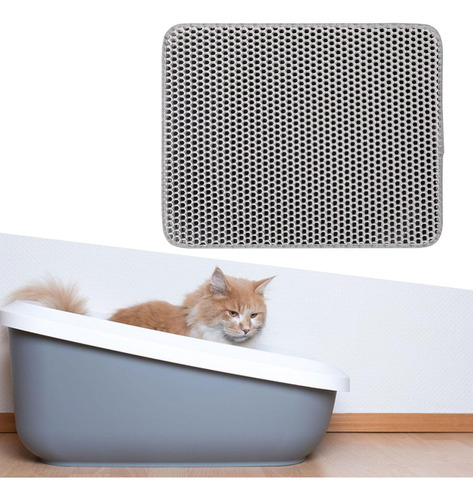 Tapete De Ninhada De Gato Tapete De Camada Dupla Cinza