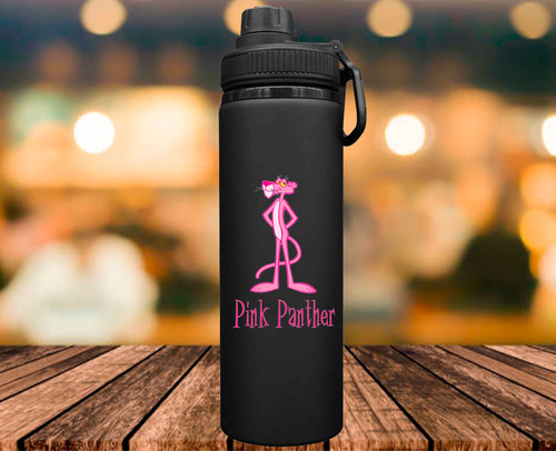 Termo Botella Agua Nova 750 Ml Pantera Rosa 3d