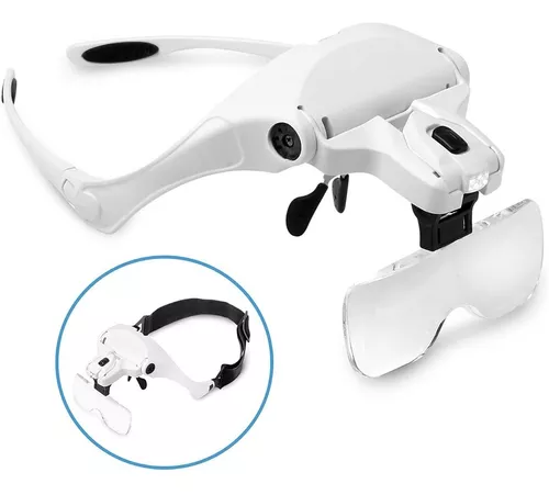 Gafas Lupa Visera Luz Led Recargable Lente Aumentooptivisión