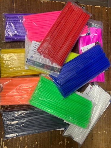 Imagen 4 de 4 de 72 Cubre Rayos Moto Bicicleta Skins Tunning Funda Colores