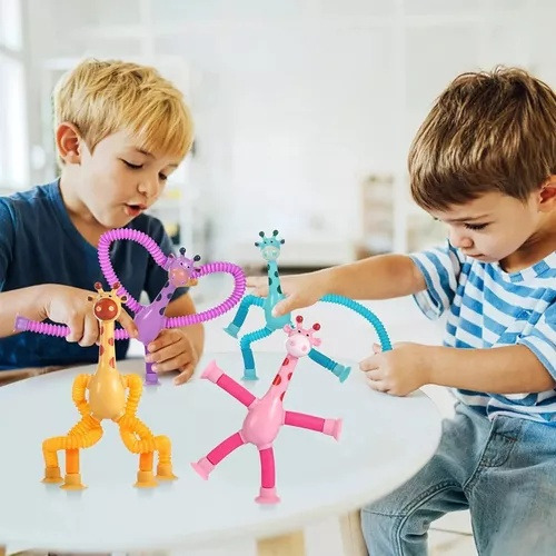 Kit 4 Jirafas Pop It Juguetes Fidget De Tubo Elástico