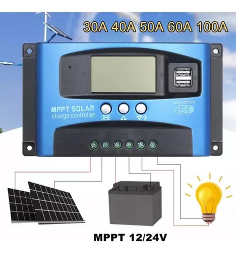 / Cargador De Batería Solar 100a Mppt Charge Controller D