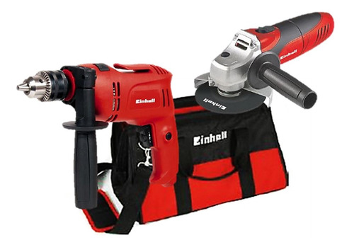 Imagen 1 de 6 de Kit Taladro 650w + Amoladora 850w + Bolso + Acces. Einhell