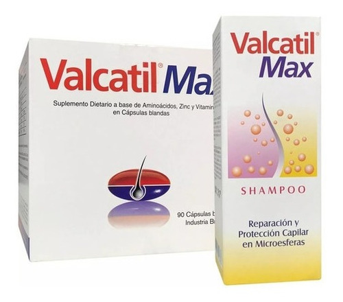 Combo Valcatil Max X 90 Caps + Valcatil Shampoo X 150 Ml