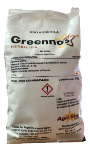 Greennos (atrazina 90%) 1kg Herbicida Agricola