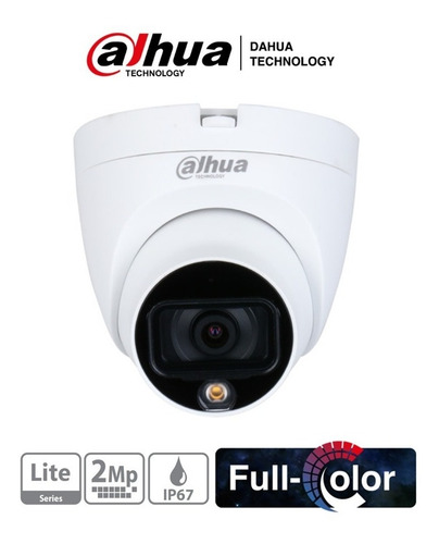 Imagen 2 de 3 de Camara Domo Lite Series Dahua 2 Mp 2.8 Mm Ir 20m Fullcolor