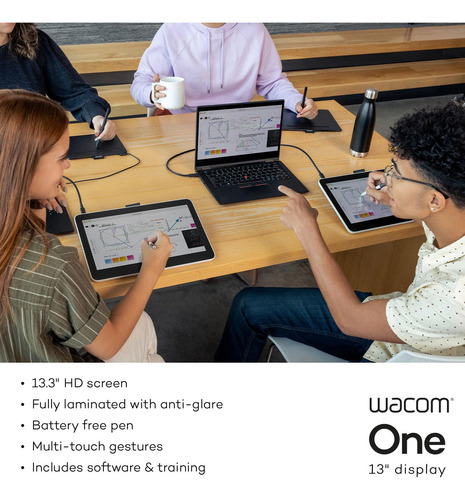 Tableta De Dibujo Wacom One 13 Con Pantalla Táctil Full Hd D